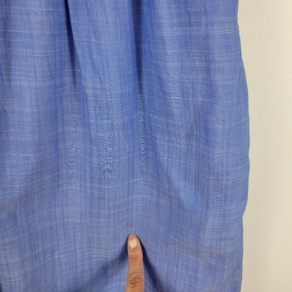 Lilly Pulitzer Essie Chambray Ruffle Sleeveless Button Up Sheath Shirt Dress - Picture 15 of 15